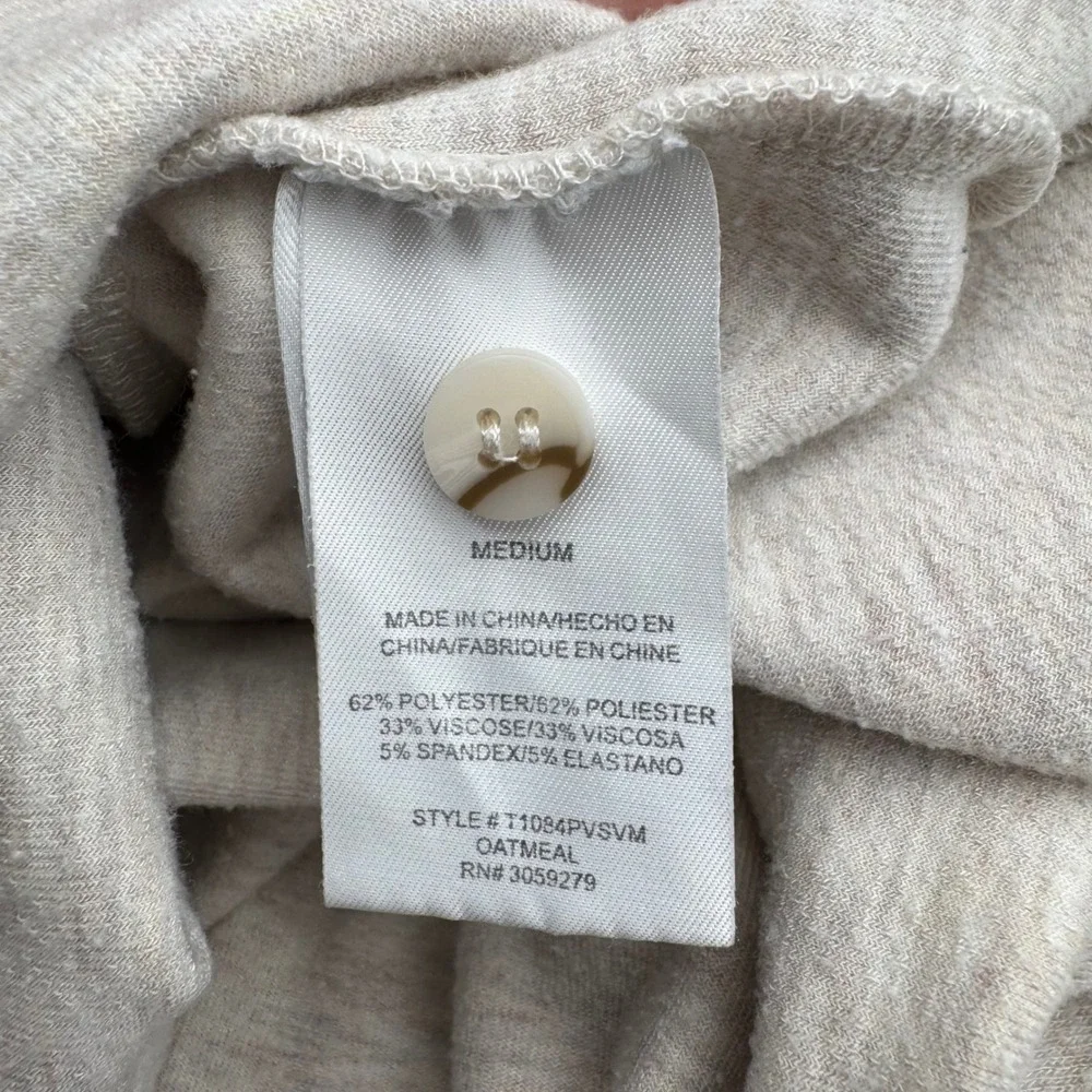 Thread & Supply Oatmeal Knit Button Down Shacket Shirt Jacket Medium Lewis Top - Picture 6 of 6